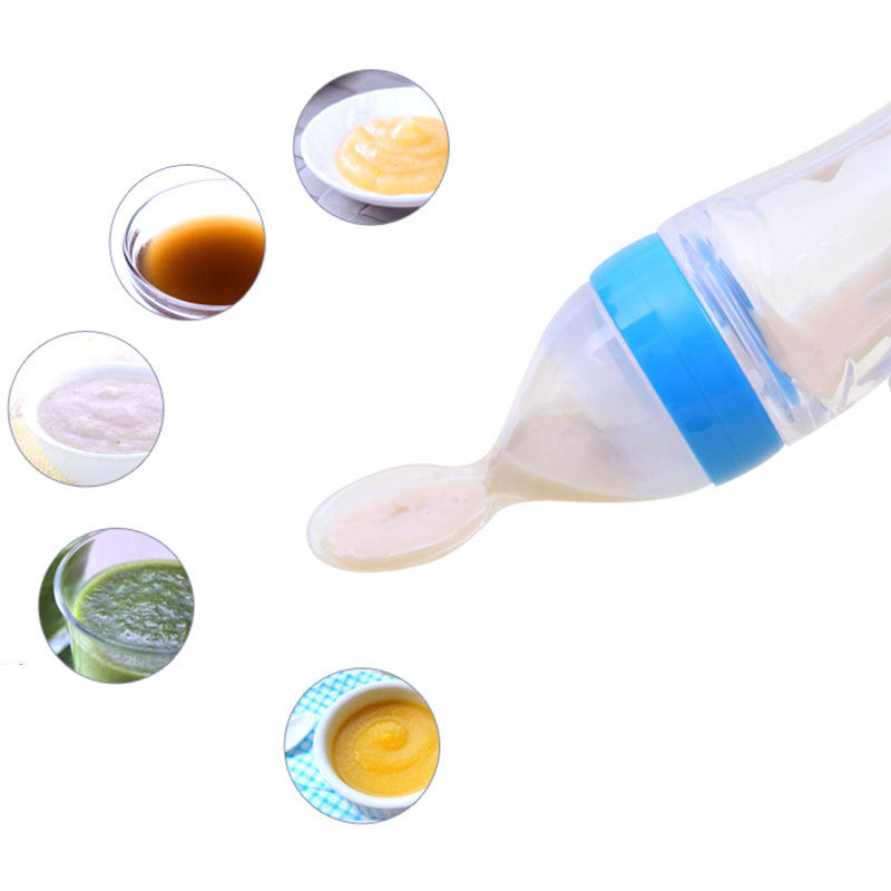 Genius Baby Feeding Bottle-Spoon – Mess-Free & Super Safe for Tiny Tots!"