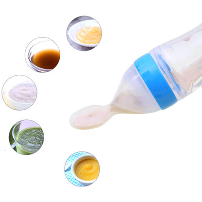 Genius Baby Feeding Bottle-Spoon – Mess-Free & Super Safe for Tiny Tots!"