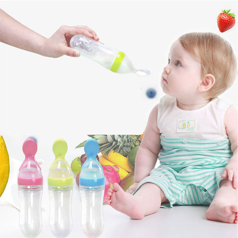 Genius Baby Feeding Bottle-Spoon – Mess-Free & Super Safe for Tiny Tots!"