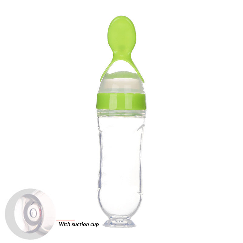 Genius Baby Feeding Bottle-Spoon – Mess-Free & Super Safe for Tiny Tots!"
