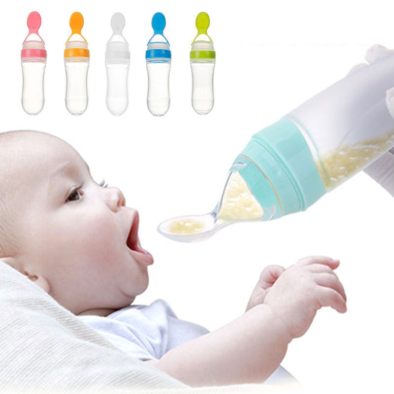 Genius Baby Feeding Bottle-Spoon – Mess-Free & Super Safe for Tiny Tots!"