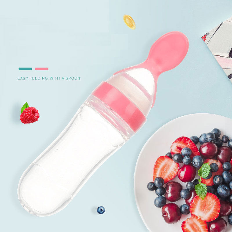 Genius Baby Feeding Bottle-Spoon – Mess-Free & Super Safe for Tiny Tots!"